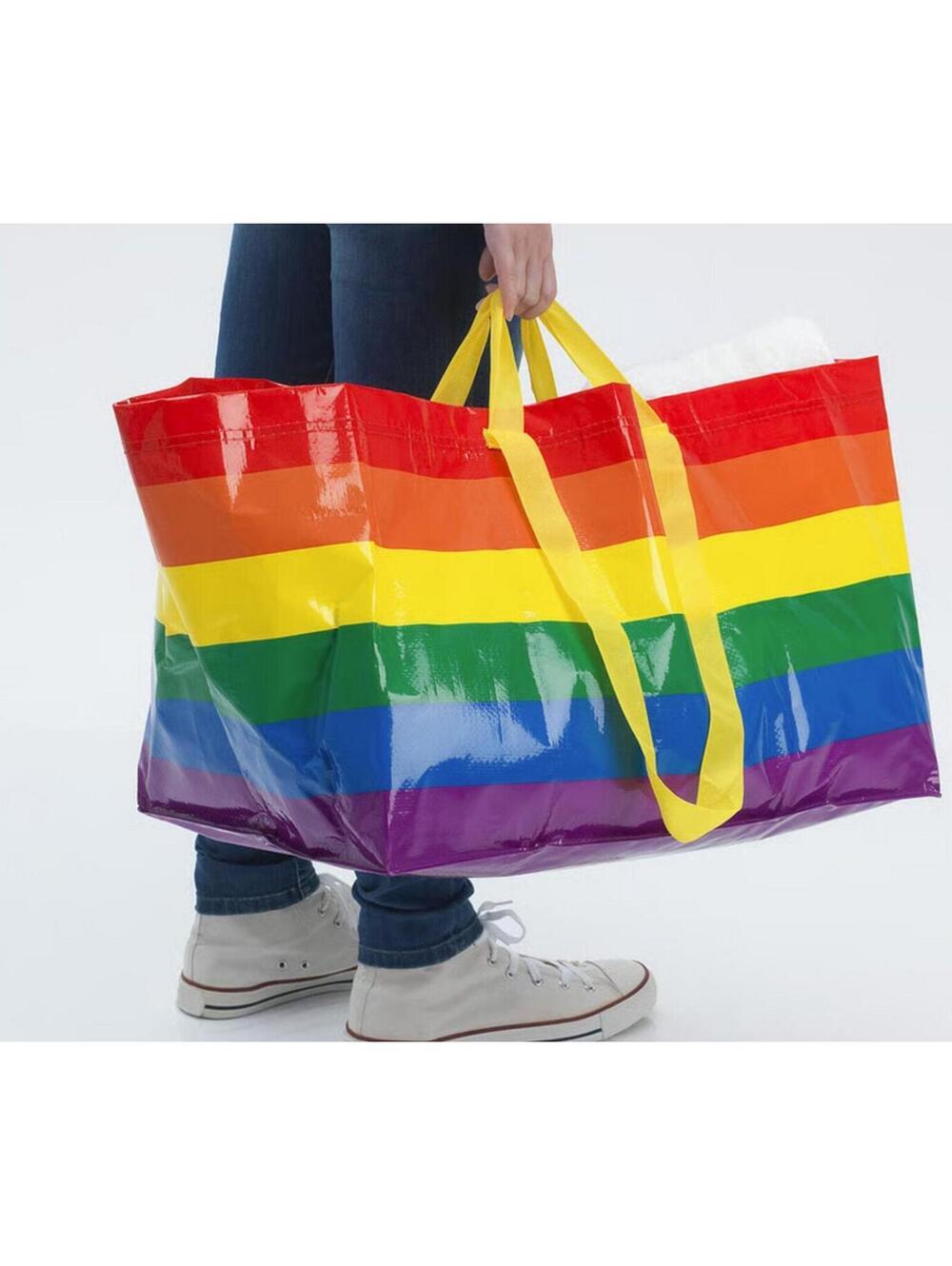 NWT IKEA Rainbow FRAKTA carrier bag: 21 ¾ " x 13 ¾ " x 14 ½ "